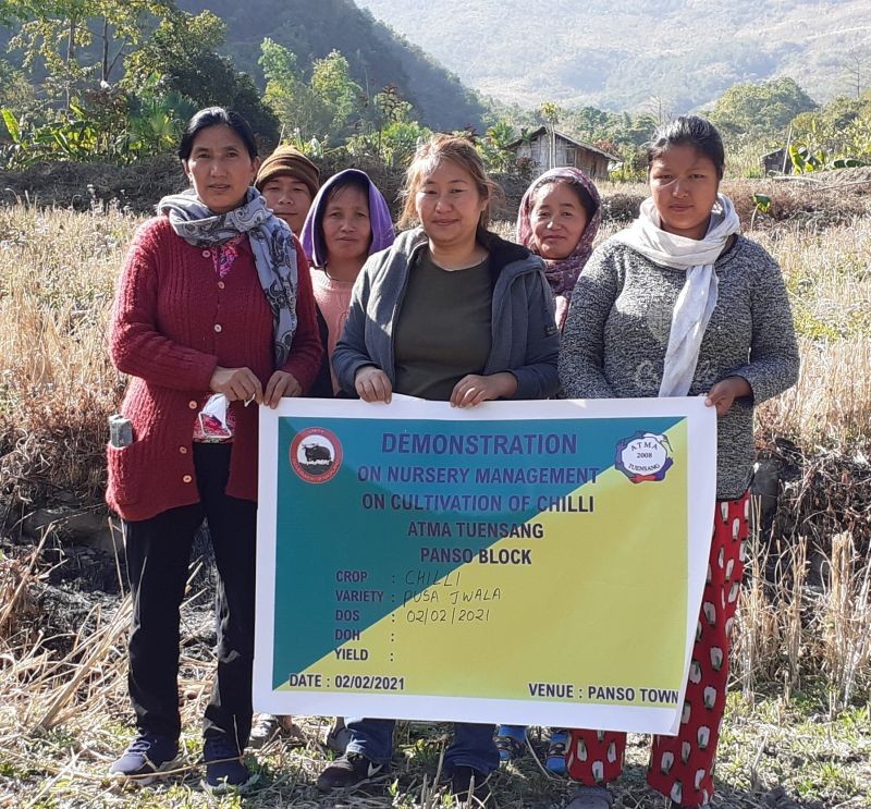 Participants with officials during the demonstrations conducted by ATMA Tuensang Panso block from February 1 to 5. (Photo Courtesy: ATMA Tuensang)
